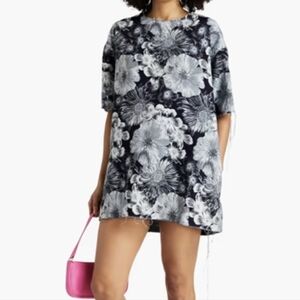 Floral Jaquard Mini Shirt Dress